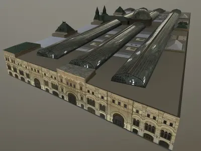 GUM Department Store - State Department Store Low-poly 3D model