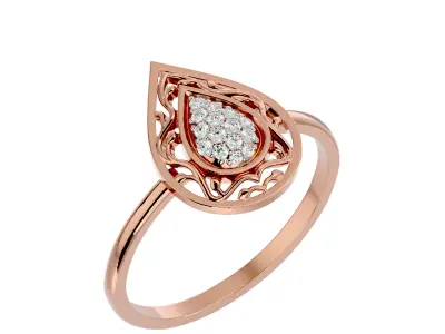 Light Minimalist Diamond Ring 3D print model 31