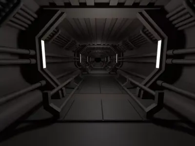 Sci fi Tunnel 3D model 10