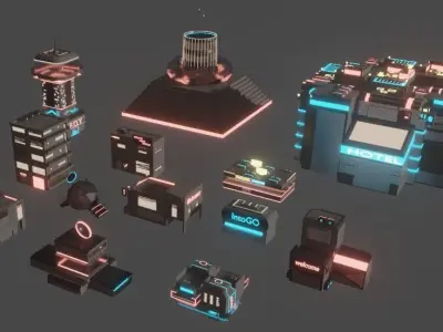 Low Poly City Pack Low-poly 3D model