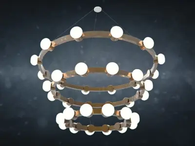 Cinema Chandelier From Rich Brilliant Willing C864-121212-11 Low-poly 3D model