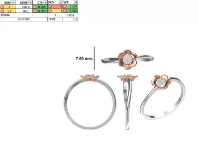 Women Light Weight Ring STL OBJ FBX JCD Details 3D print model get