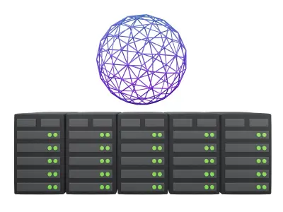 Huge Server Computing Icon v1 001 Low-poly 3D model