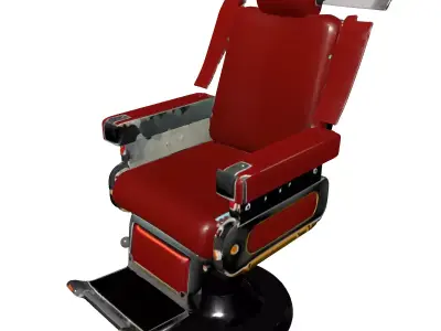 Vintage Barber Chair 3D Model Low-poly 3D model