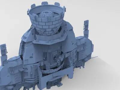 Sci-Fi Robot Tower Base 3 3D model