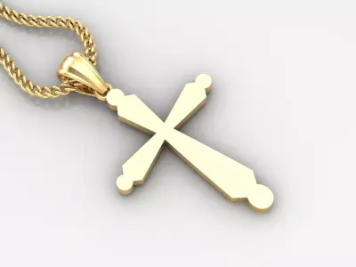 Light Gold 18K Cross Pendant 1CP098 3D print model