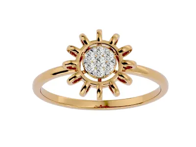 Light Minimalist Diamond Ring 3D print model 41