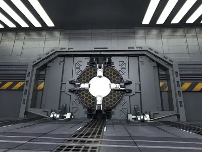 SciFi Corridor modular sci-fi hallway 3D model
