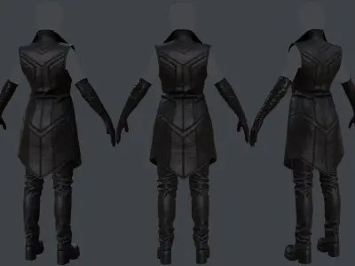 Female 1 - clothing 6 - just clothing Low-poly 3D model