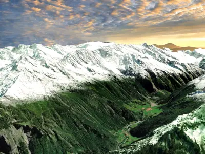 Mountain landscape Liechtenstein 3D model