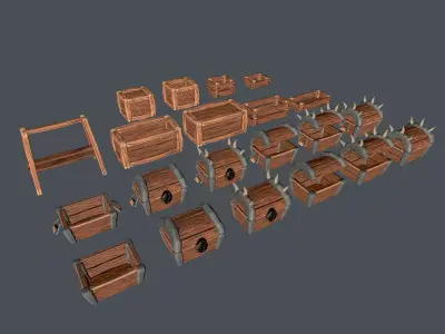 Stylized Crate Low-poly 3D model
