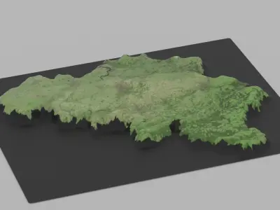 Belgium Map Country Low-poly 3D model