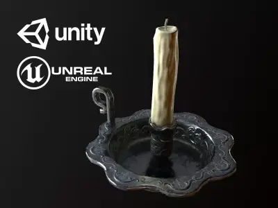 Candlestick Candleholder - PBR Game Ready Low-poly 3D model