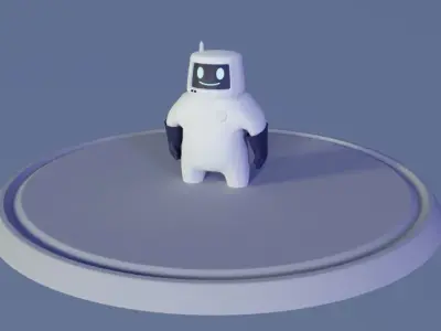 Friendly robot for games Low-poly 3D model