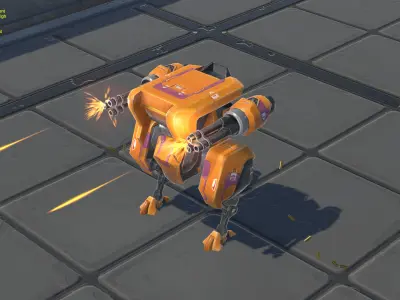 Droll Robot 05 Low-poly 3D model
