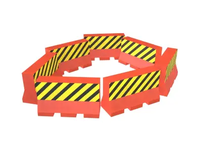 Road Barriers v4 012 Low-poly 3D model