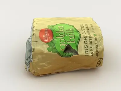 Butter gold wrapper 3D model
