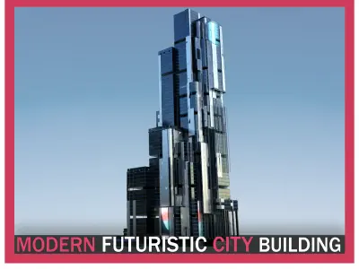 Futuristic Future Modern City Building Skyscraper 01 3D model