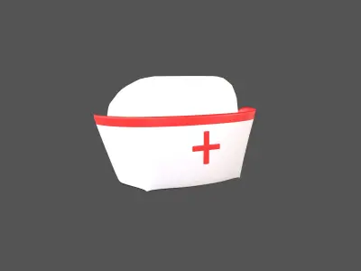 Nurse Hat v2 002 Low-poly 3D model