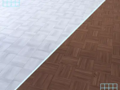 Parquet - Laminate - Wooden floor 2 in 1 Low-poly 3D model 172