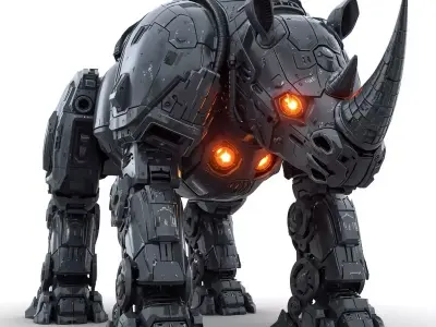Sci-Fi Robot Rhino 3D Model Low-poly 3D model