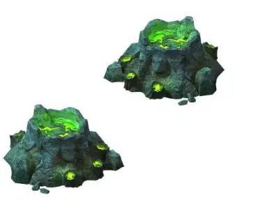 Game Models - poison Valley Scene - poison Stone 3D model