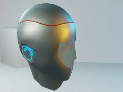 Sci-Fi Helmet 3D model 5