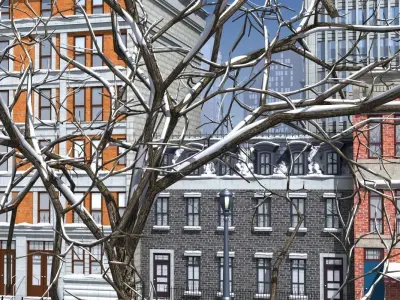 3D Street Day Snow 3D model