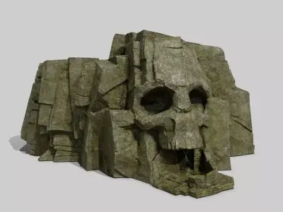 Skull Rock Low-poly 3D model 10