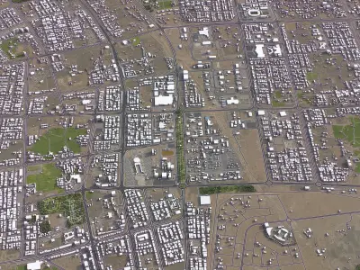 Al Ain - 3D City Model Low-poly 3D model