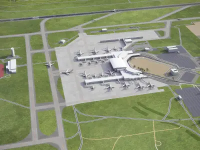 Budapest - Airport - BUD Low-poly 3D model