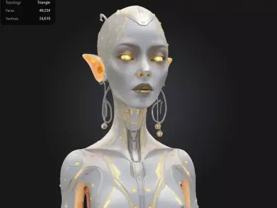 Cyber Elf Duo  2-in-1 Futuristic Female Android Characters 3D model