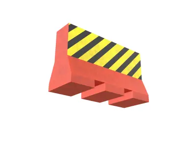 Road Barriers v1 012 Low-poly 3D model