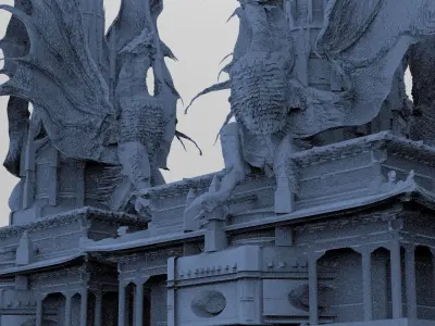 Dragon Temple Ronin temple 12 3D model