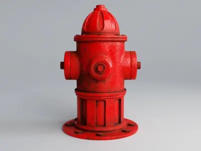 Fire Hydrant Low Poly PBR 3D Model Low-poly 3D model