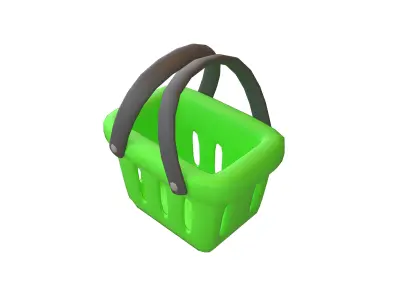 Shopping Basket Icon v1 002 Low-poly 3D model