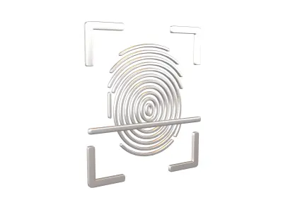 Fingerprint Recognition Icon v1 008 Free low-poly 3D model