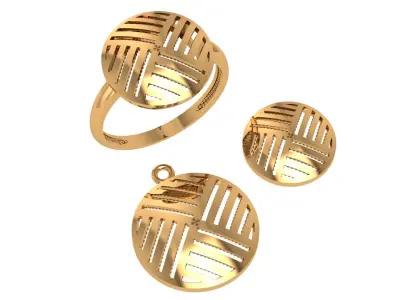 88 Ring Earring Pendant Pair 3dm model pack 3D print model