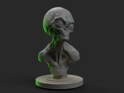 Grey Alien  Bust  3D print model