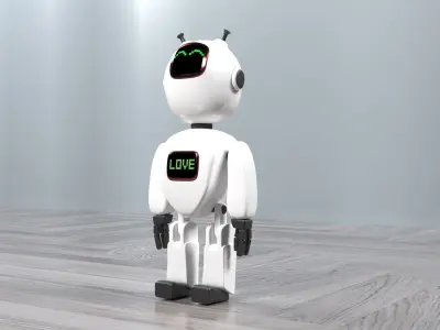 Funny Robot Low-poly 3D model