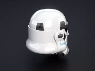 Stormtrooper White Helmet Low-poly 3D model