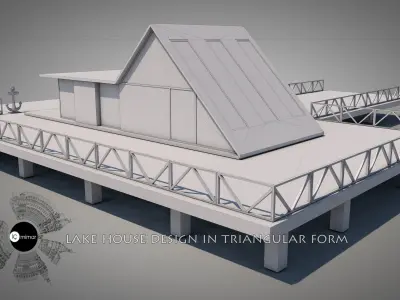 Lake House Low-poly 3D model purchase