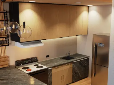 kitchen set 2 Low-poly 3D model