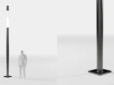 Modern street light collection  Low-poly 3D model