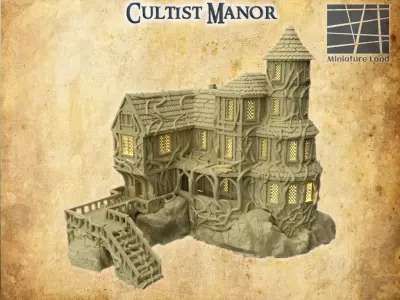 Cultist Manor Tabletop Terrain 28 mm 3D print model