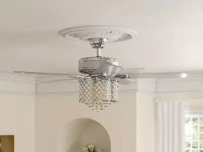 Wethington Blade Crystal Ceiling Fan  3D model