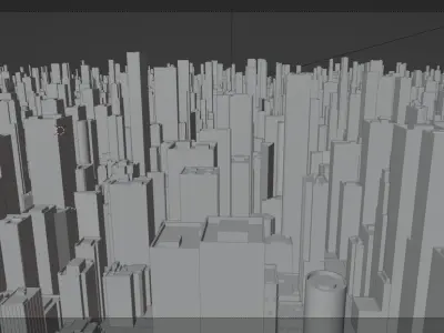 City Downtown Skyscraper Low-poly 3D model