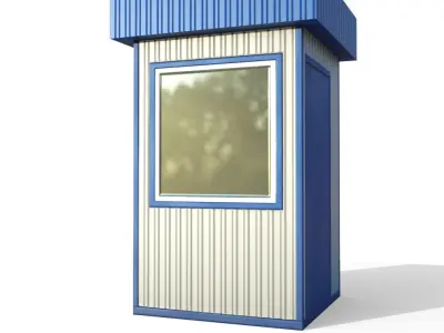 security booth Low-poly 3D model