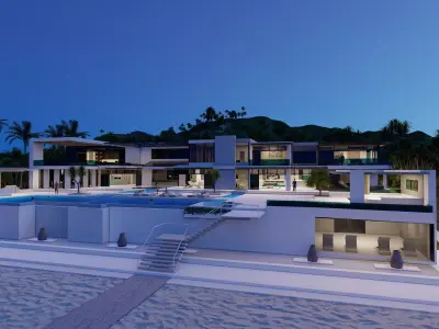 Casa Scene-villa-modern house 3D model 38