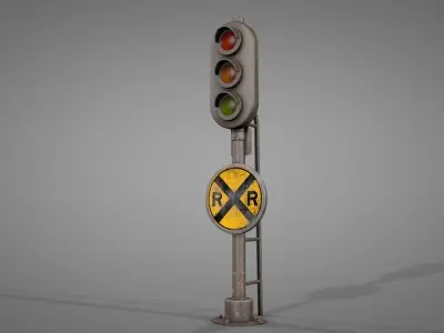 Modular Railway Track Lights Pack 3D model